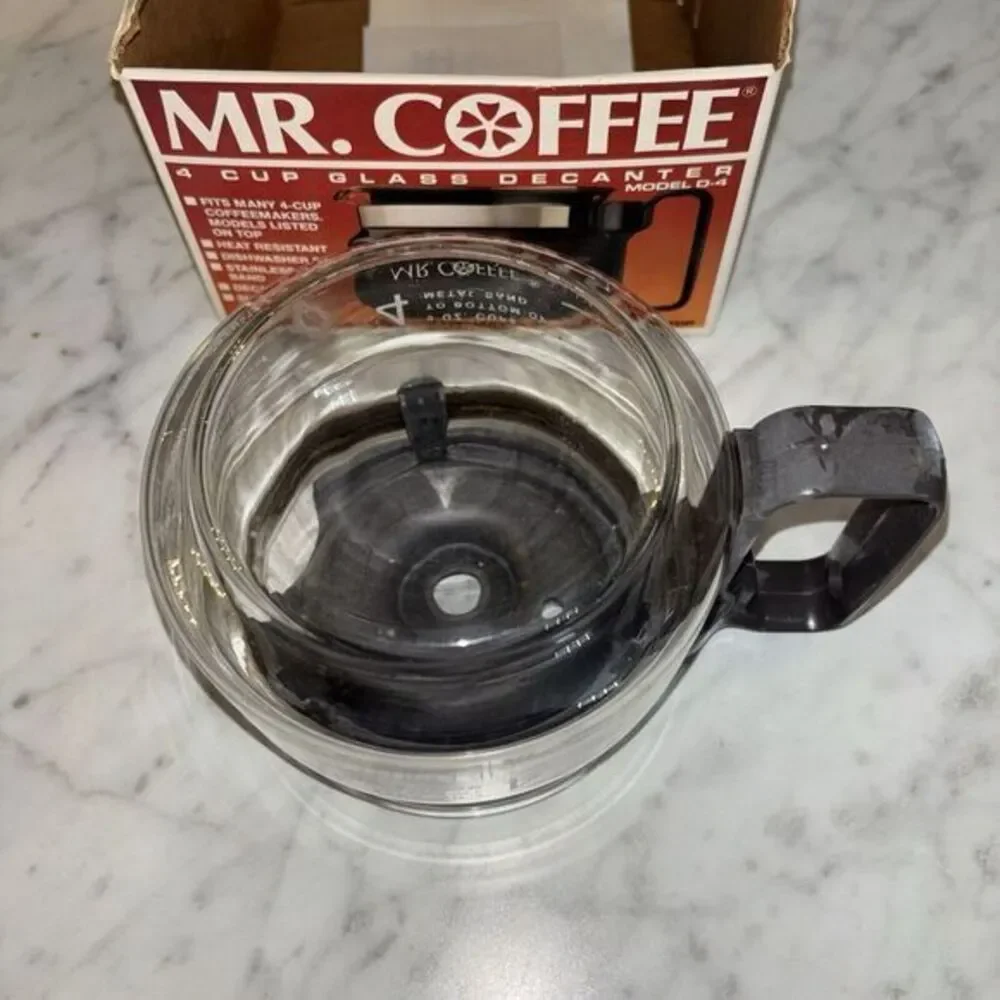 In Box Vintage Mr. Coffee 4 Cup Glass Coffee‎ Pot Decanter Model D-4 Replacement